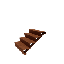 Cortenstaal tuintrap - 4-trede - 96 x 100 x 68 cm