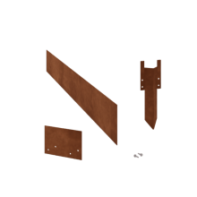 Cortenstaal borderrand - Recht - Hoogte 15 cm - Complete set 15 meter