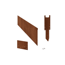 Cortenstaal borderrand - Geplet - Hoogte 23 cm - Complete set 15 meter