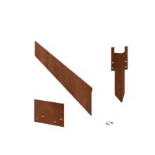 Cortenstaal borderrand - Geplet - Hoogte 13 cm - Complete set 24 meter