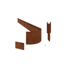 Cortenstaal borderrand - Geplet FLEX - Hoogte 23 cm - Complete set 24 meter