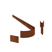 Cortenstaal borderrand - Geplet FLEX - Hoogte 13 cm - Complete set 15 meter