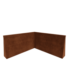 Cortenstaal keerwand - Binnenhoek - 100 x 100 x 60 cm