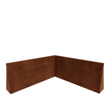 Cortenstaal keerwand - Binnenhoek - 100 x 100 x 50 cm