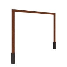 Cortenstaal pergola - Recht - 400 x 230 cm - Met betonpoer