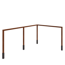 Cortenstaal pergola - Hoek - 600 x 412 x 242 cm - Met betonpoer