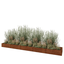 Cortenstaal plantenbak XXL - Rechthoek - 500 x 80 x 30 cm - Met bodemplaat