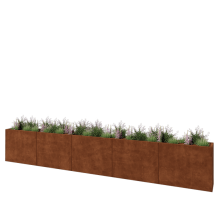 Cortenstaal plantenbak XXL - Rechthoek - 500 x 40 x 80 cm - Zonder bodemplaat