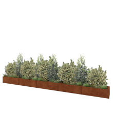 Cortenstaal plantenbak XXL - Rechthoek - 500 x 40 x 30 cm - Met bodemplaat