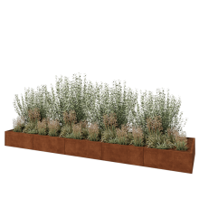 Cortenstaal plantenbak XXL - Rechthoek - 500 x 120 x 40 cm - Met bodemplaat