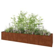 Cortenstaal plantenbak XXL - Rechthoek - 500 x 100 x 80 cm - Zonder bodemplaat
