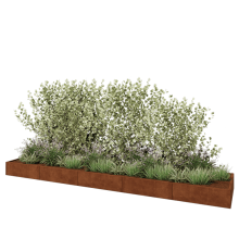 Cortenstaal plantenbak XXL - Rechthoek - 500 x 100 x 30 cm - Zonder bodemplaat