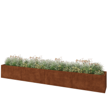 Cortenstaal plantenbak XXL - Rechthoek - 480 x 60 x 60 cm - Met bodemplaat