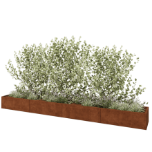 Cortenstaal plantenbak XXL - Rechthoek - 480 x 60 x 40 cm - Met bodemplaat