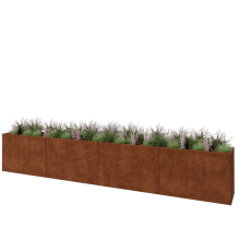 Cortenstaal plantenbak XXL - Rechthoek - 480 x 50 x 80 cm - Met bodemplaat