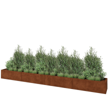 Cortenstaal plantenbak XXL - Rechthoek - 480 x 50 x 40 cm - Met bodemplaat