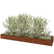 Cortenstaal plantenbak XXL - Rechthoek - 480 x 120 x 40 cm - Met bodemplaat