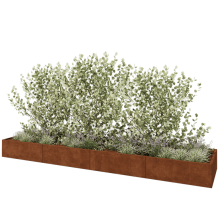 Cortenstaal plantenbak XXL - Rechthoek - 480 x 100 x 40 cm - Met bodemplaat