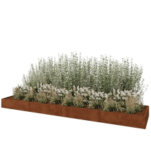 Cortenstaal plantenbak XXL - Rechthoek - 480 x 100 x 30 cm - Zonder bodemplaat