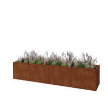 Cortenstaal plantenbak XXL - Rechthoek - 400 x 80 x 80 cm - Met bodemplaat