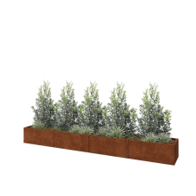 Cortenstaal plantenbak XXL - Rechthoek - 400 x 50 x 40 cm - Met bodemplaat