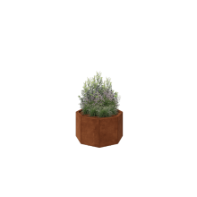 Cortenstaal plantenbak - Achthoek - 72,4 x 72,4 x 40 cm - Met bodemplaat - Met poten