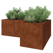 Cortenstaal plantenbak - L-vorm - 210 x 140 x 70 cm - Zonder bodemplaat