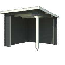 Overkapping Lara 275x275 cm Carbongrey-Wit – Compacte Luxe voor Elke Tuin