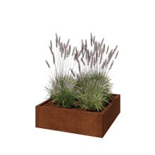 Cortenstaal plantenbak - Vierkant - 100 x 100 x 30 cm - Zonder bodemplaat