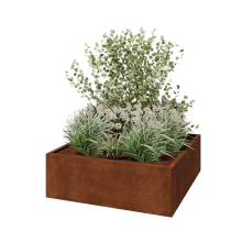 Cortenstaal plantenbak - Vierkant - 120 x 120 x 40 cm - Zonder bodemplaat