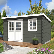 Tuinhuis Amira 380x230 cm Greengrey-Wit – Noord-Europees Vuren met Moderne Uitstraling