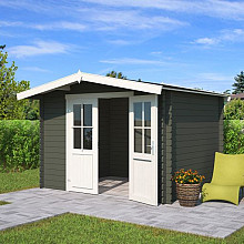 Tuinhuis Baltimore 292x230 cm Greengrey-Wit van Noord-Europees Vuren