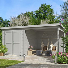 Tuinhuis Finn 450x250 cm Platinumgrey van Noord-Europees Vuren