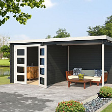 Tuinhuis Helena 472x230 cm Carbongrey-Wit van Noord-Europees Vuren