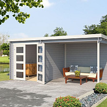 Tuinhuis Helena 472x230 cm Platinumgrey-Wit van Noord-Europees Vuren