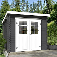 Tuinhuis Indi 230x230 cm Carbongrey-Wit van Noord-Europees Vuren