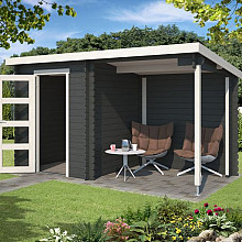 Tuinhuis Jelle 370x175 cm Carbongrey-Wit van Noord-Europees Vuren
