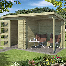 Tuinhuis Jelle 370x175 cm Olijfgroen Geïmpregneerd van Noord-Europees Vuren