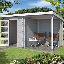 Tuinhuis Jelle 370x175 cm Platinumgrey-Wit van Noord-Europees Vuren