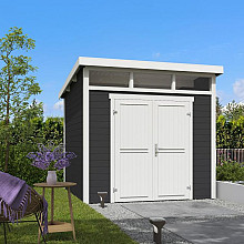 Tuinhuis Kibo 3 250x250 cm Carbongrey-Wit van Noord-Europees Vuren