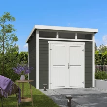 Tuinhuis Kibo 3 250x250 cm Greengrey-Wit van Noord-Europees Vuren