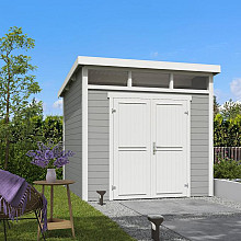 Tuinhuis Kibo 3 250x250 cm Platinumgrey-wit