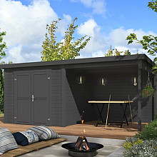 Tuinhuis Lars 500x250 cm Carbongrey noordeuropees vuren