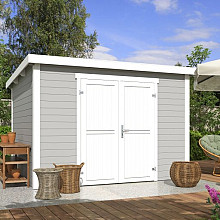 Tuinhuis Lotta 300x250 cm Platinumgrey-wit noordeuropees vuren