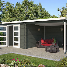 Tuinhuis Manuel 600x275 cm Greengrey-Wit noordeuropees vuren