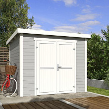 Tuinhuis Mila 250x200 cm Platinumgrey-wit noordeuropees vuren