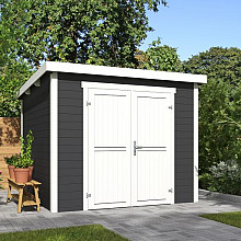 Tuinhuis Mila 250x250 cm Carbongrey-wit noordeuropees vuren
