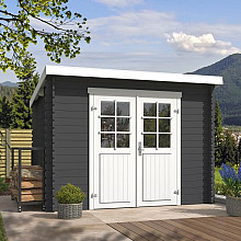 Tuinhuis Nadia 275x175 cm Carbongrey-Wit noordeuropees vuren