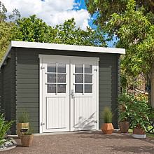 Tuinhuis Nadia 275x275 cm Greengrey-Wit noordeuropees vuren