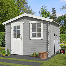 Tuinhuis Nina 275x230 cm Platinumgrey-Wit noordeuropees vuren